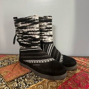 TOMS WOMENS WOVEN BOHEMIAN HIPPIE WINTER BOOTS